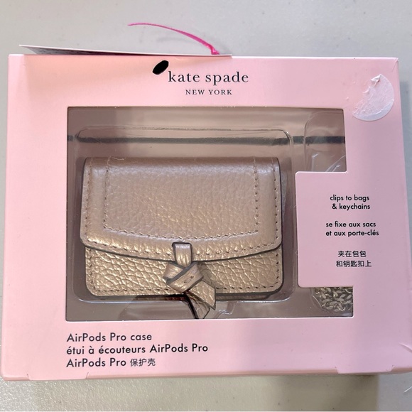 kate spade Accessories - KATE SPADE New York “Gold” Knott Air Pods Card w/Lanyard
